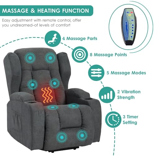 Sillón reclinable eléctrico con masaje y calefacción miniatura 4