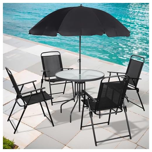 Best patio dining set with umbrella Shintenchi 6-Piece Patio Dining Set