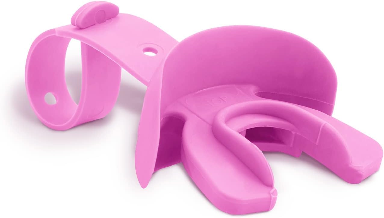 Markwort Vettex Doubleguard Mouthguard for Football, Lacrosse, Braces - Breathable Mouth Guard with Lip Protection and Strap - Youth, Pink