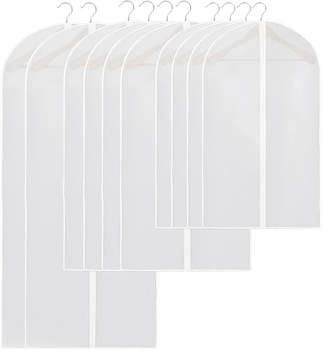 Miniatura 7 de Bolsas de ropa para colgar ropa  Fundas de ropa a prueba de polvo de 40, 48 y 60 pulgadas, paquete de 10 bolsas de trajes, bolsa de ropa colgante