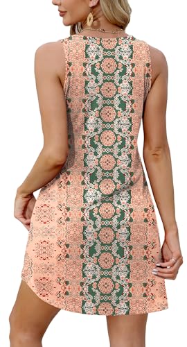 Image of XIEERDUO Summer Dresses for Women 2026 Beach Vacation Clothes V Neck Button Sundresses with Pockets