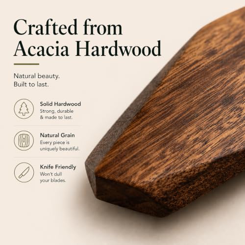 Image of Ibyx Magnetic Knife Holder - Acacia Wooden Wall-Mount Magnetic Knife Strip & Organizer with 3M No-Drill & Screw Mount Options, Water-Resistant Universal Knife Holder | 16 Inches, Capacity 8.8 lb