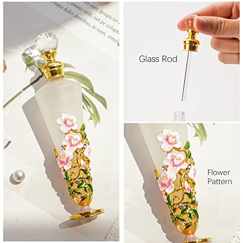 Yu Feng 40Ml Green Dragonfly Stopper Rhinestones Bejewelled Glass Bottle Containers And 25Ml Clear Vintage Bejeweled Flower Decorative Crystal Perfume Bottle Refillable #TOP7