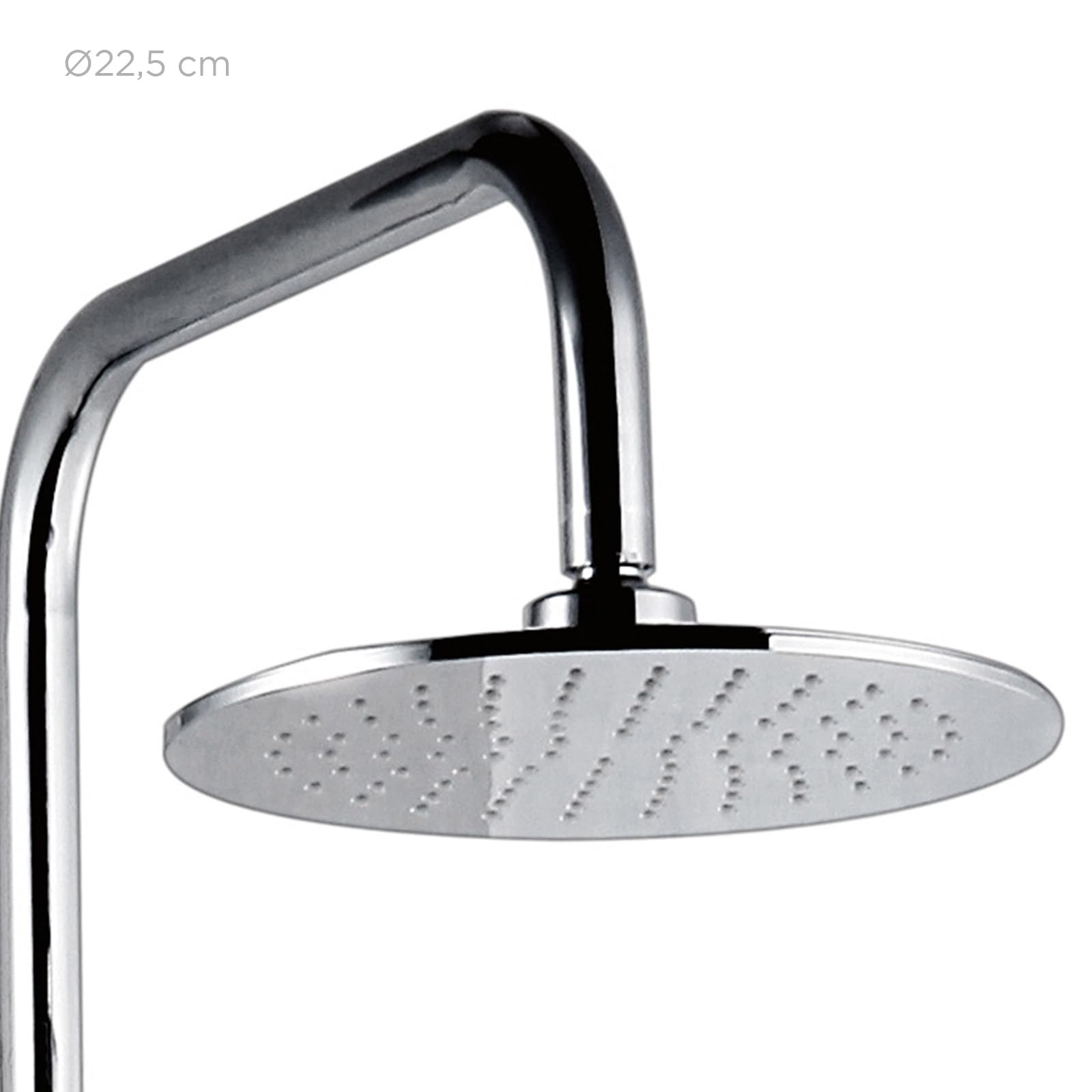 K2O Columna de Ducha sin Grifo Chillout Valley 96,5 cm Diseño Redondo de Acero Inoxidable con Rociador y Ducha de Mano