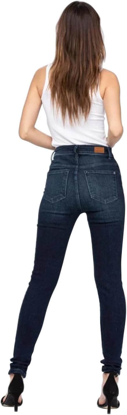 Judy Blue Women’s High Waist Skinny Jeans – Super Dark Wash, Stretch Denim, 93% Cotton, Comfortable & Flattering Fit 82132