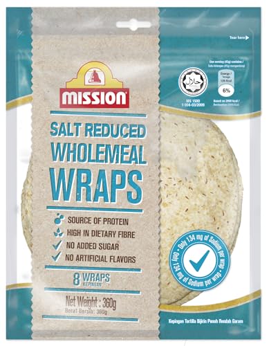 Mission Tortilla 8 - Salt Reduced Wholemeal Wraps