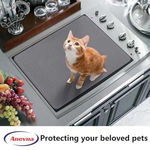 Image of Stove Top Cover for Electric Stove- Range Covers for Electric Stove,Silicone XXL Dish Drying Mat, Glass Cooktop Covers, Flat RV Range top Mats (Gray, 36 inchx21 inch)