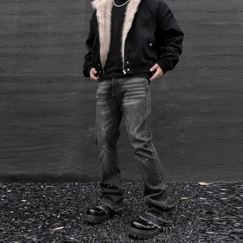 Streetwear Jeans Men Vintage Wide Leg Denim Pants Male Spot Print Jeans4