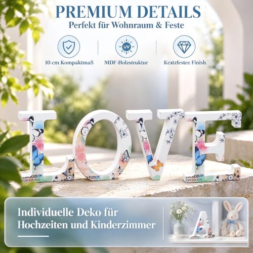 Freeas Weiße Holzbuchstaben 10 cm für Wanddekoration & Basteln (K) – Ansicht 3