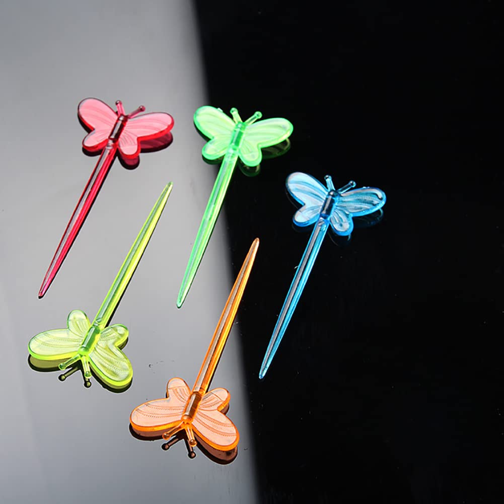 100 Pezzi Stuzzicadenti da Cocktail da 12 cm in Bambù con Decorazioni a Forma , Cocktail Stick per Torte Forniture Feste di Matrimonio, Spiedini da Cocktail Simpatici Spiedini (Arancione Forme