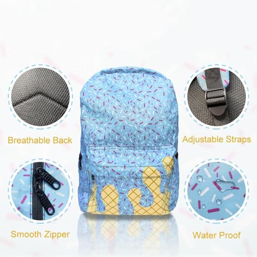 Ice Cream Drip Backpack – Kawaii Shoulder Bag with Side Pockets, Large Capacity for Travel & Daily Use (Rose Red)4