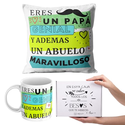 Idee Cadeau Fete Des Peres Original Mug Grand Pere Tasse Bonne Fete Papa Cadeau Fête Des Pères Cadeau D'anniversaire Pere Message En Cadeau Espagnol Tasse Et Coussin MERVEILLEUX GRAND-PÈRE