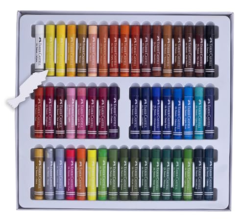 Image of Faber-Castell Oil Pastels 10.5mm Extra Thick - Pack of 50 Vibrant Colours | Smooth, Blendable Thick Pastels for Artists & Creative Projects