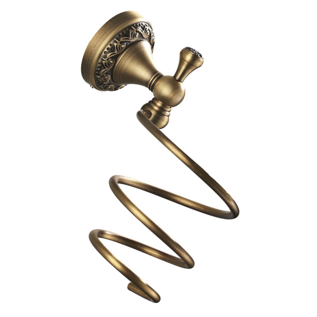 Beavorty Porta Asciugacapelli Design a Spirale da Muro in Rame e Acciaio Inossidabile Protezione Antigraffio Organizer Bagno per Asciugacapelli per Bagno Domestico