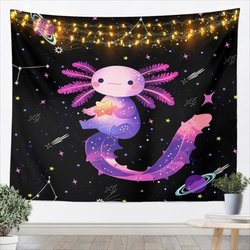 Tapisserie mignonne Axolotl salamandre dessin animé drap mural pour chambre enfant