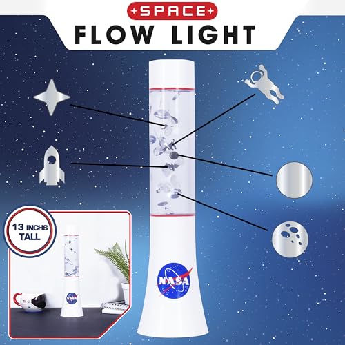 Image of Fizz Creations NASA Inspired Space Flow Light. 13.2 inches Tall Mood Light Featuring Foil Space Icons. USB Powered with Included Cable. NASA Space Inspired Merchandise