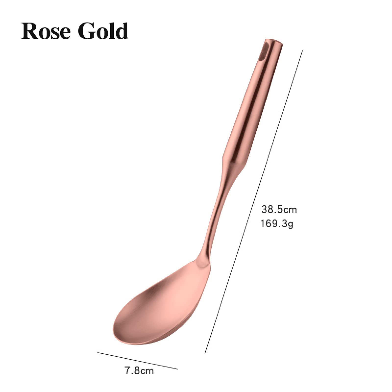 Juego de utensilios de cocina de acero inoxidable y oro rosa, utensilios de cocina funcionales, juego de 10 piezas