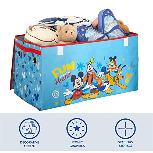 Image of Idea Nuova Disney Mickey Mouse Collapsible Children's Toy Storage Trunk, Durable with Soft Lid, 28.5 inchx 14.5 inchx16 inch