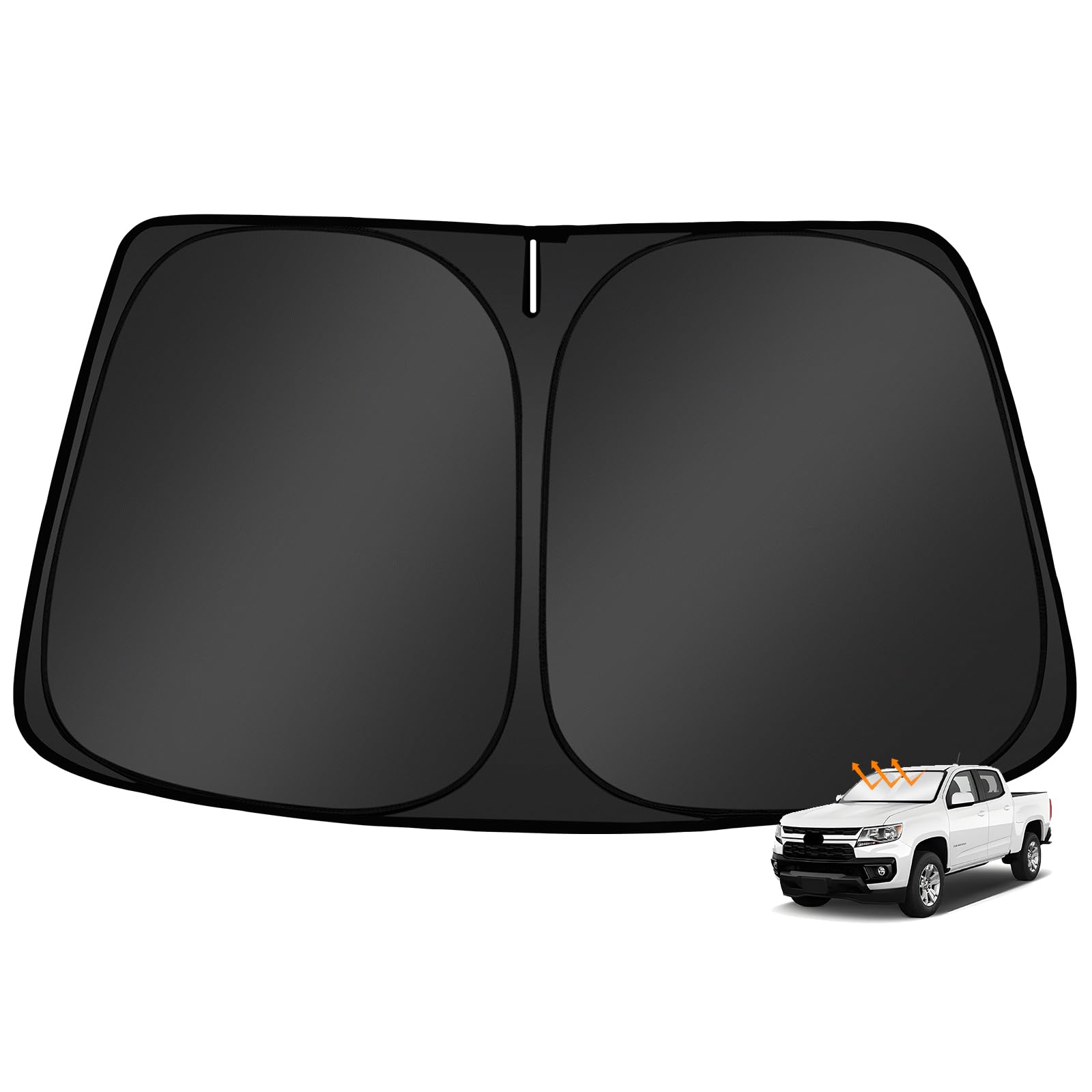 Mekdghro Custom Fit Windshield Sun Shade for Colorado 2015-2022, Foldable, Easy to Install & Store, Full Coverage, 210T Reflective Fabric, Blocks 99%