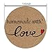 Homemade Love with Stickers - 1.4 inch Kraft Paper Labels, 500 Pack.