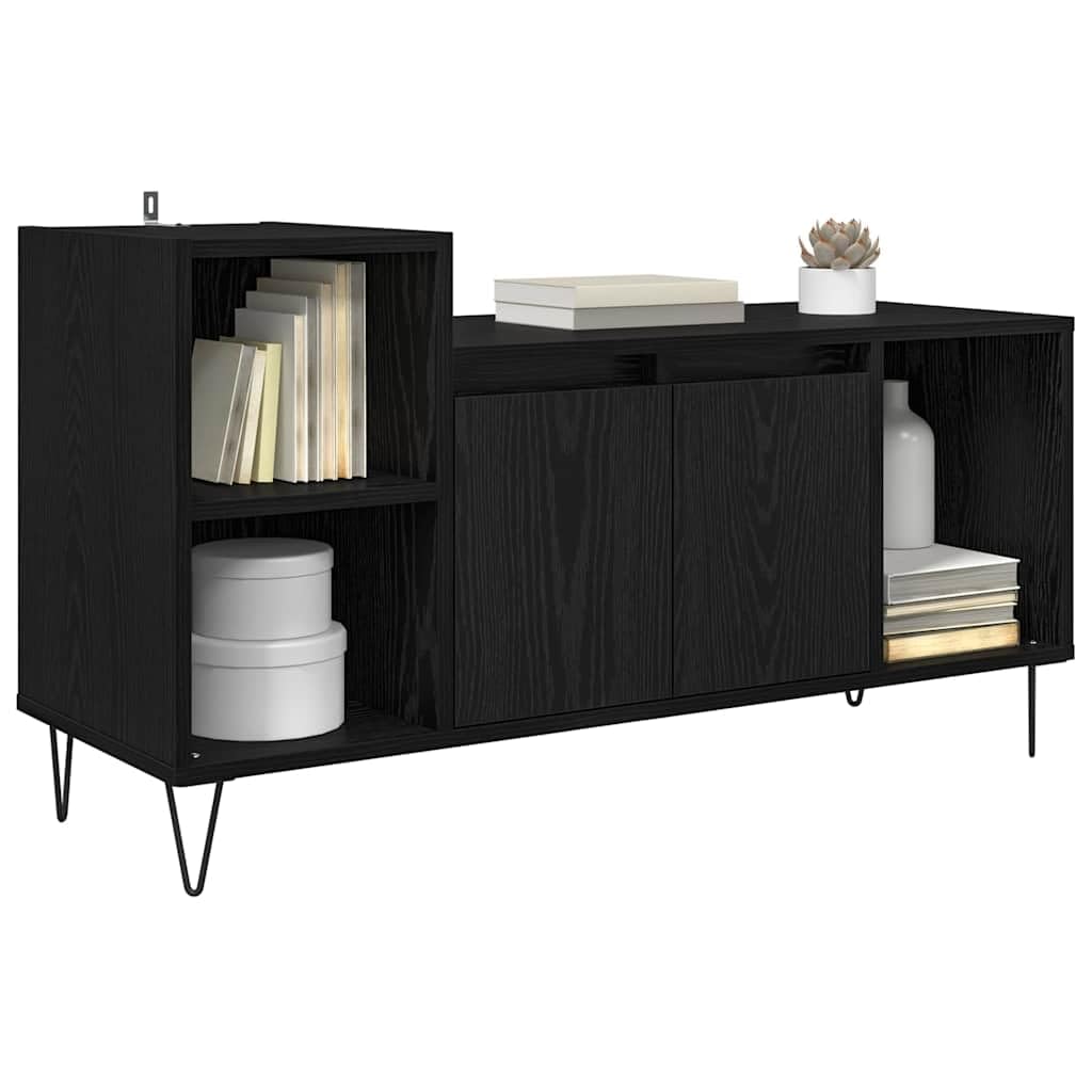 Mobile TV 100 x 35 x 55 cm Rovere Nero Legno Ingegnerizzato