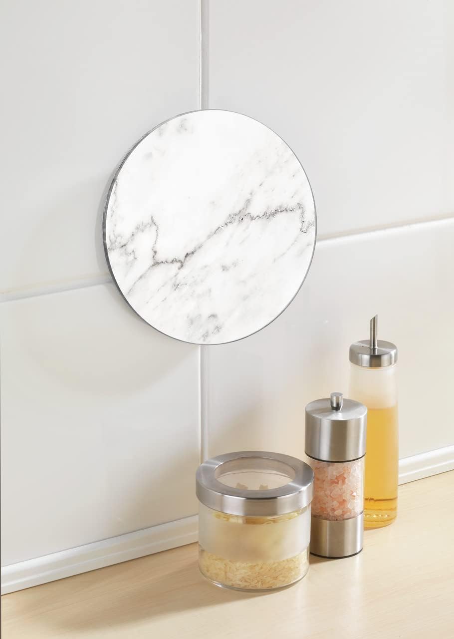 WENKO 53981100 Slate, Round Trivet for pots, Pans, Tempered Glass, Black