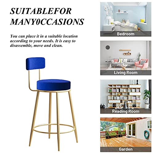 Tabouret de bar velours stable avec dossier ergonomique de café - 8