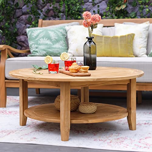Cambridge Casual AMZ-170708T-NT Arie Wood Patio Coffee Table thumb #5