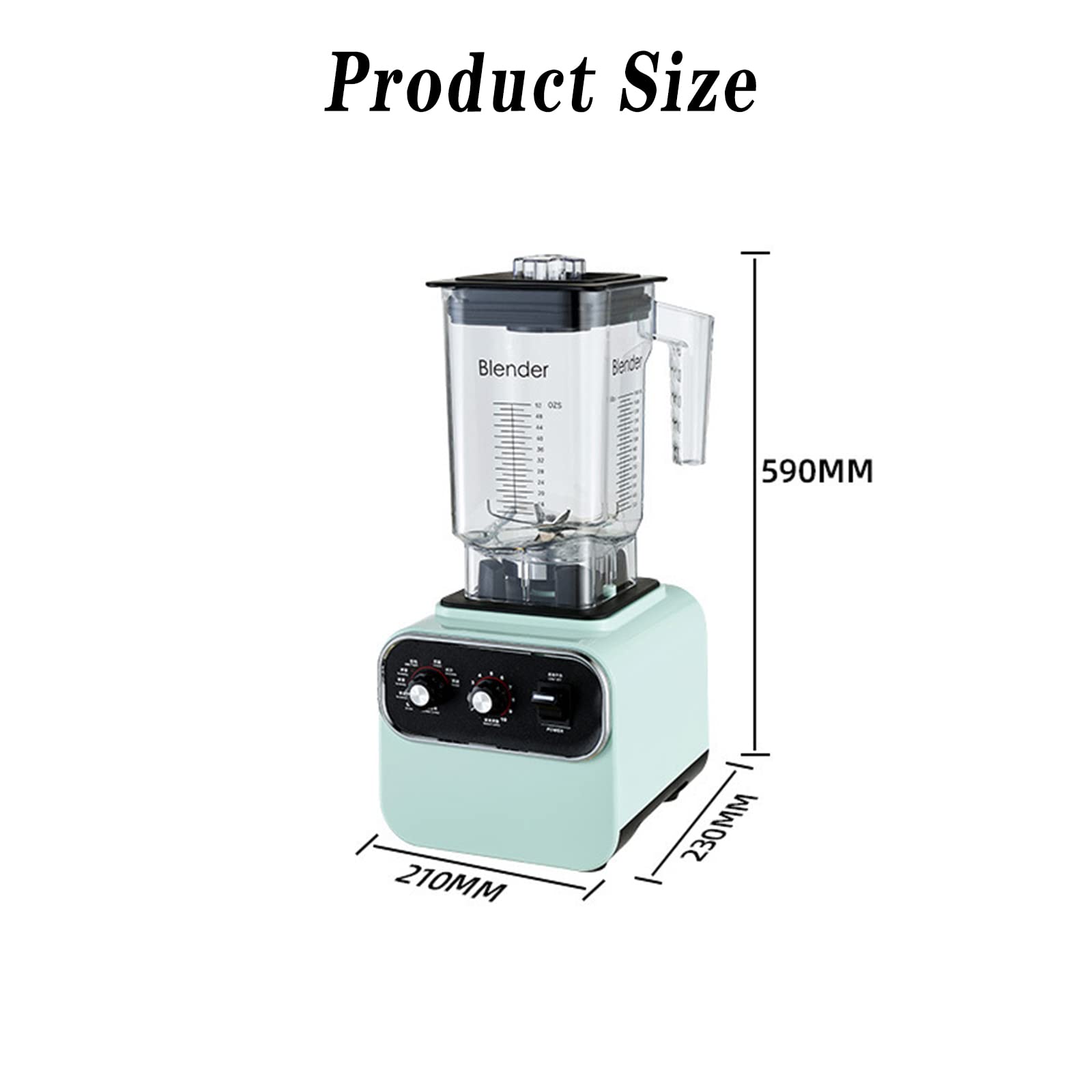 Frullatore, frullatore commerciale da 2 litri con 10 velocità e funzione spoiler tridimensionale, con 8 lame in acciaio inossidabile, motore di potenza da 1600 W, può preparare frullati o frappè e a
