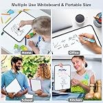 Small Dry Erase Whiteboard for Kids & Students, 12"x 8" Handheld Double-Sided Mini Writing Board | School Home Office Use | 2 Magnetic Marker Pens Included
