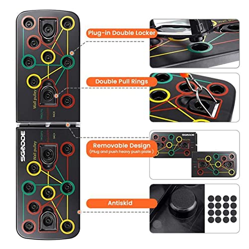 QWLHZW Tongqiang 13 en 1 Push APUERTOS Soporte Plegable con Placa Plegable con Mango de Cuerda de tracción for Ejercicios de Ejercicios de Ejercicios de Entrenamiento Equipo de Ejercicio de Gimnasio Cover