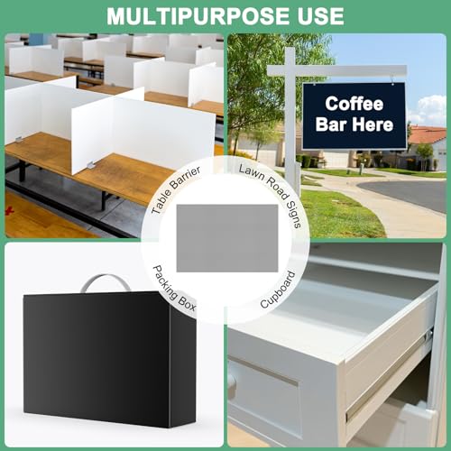 Image of M METERXITY 2-Pack Corrugated Plastic Sheets, 8 Inch x 12 Inch Waterproof Blank Corrugated Poster Board Yard Signs for Garage Sale /Office /Classroom /Party /Lawn Sign Road [3mm Thick, Gray]