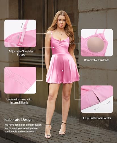Image of Popilush Mini Corset Dress with Built in Bra, A-line Shapewear Dresses | Spaghetti Strap, Birthdays, Celebrations, Cocktail Parties and Date Nights