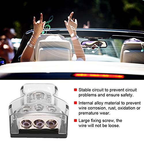 Vehicle Amplifier Power Distribution Kits Car For Audio T Type Power Supply Distribution 1 * 0Ga In 3 * 4Ga Out Block Splitter Amp Power Distribution Block #TOP7
