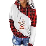 Damenpullover Langarm Baumwolle Rentier Elfe Yoga-Shirt Weihnachten Mit Hut Elegant Business Bauchfreie Oberteile Teenager Mädchen