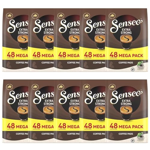 Senseo Extra Strong Dark Roast Coffee Pods, 48 Count (Pack of 10) - Single Serve Coffee Pods Bulk...