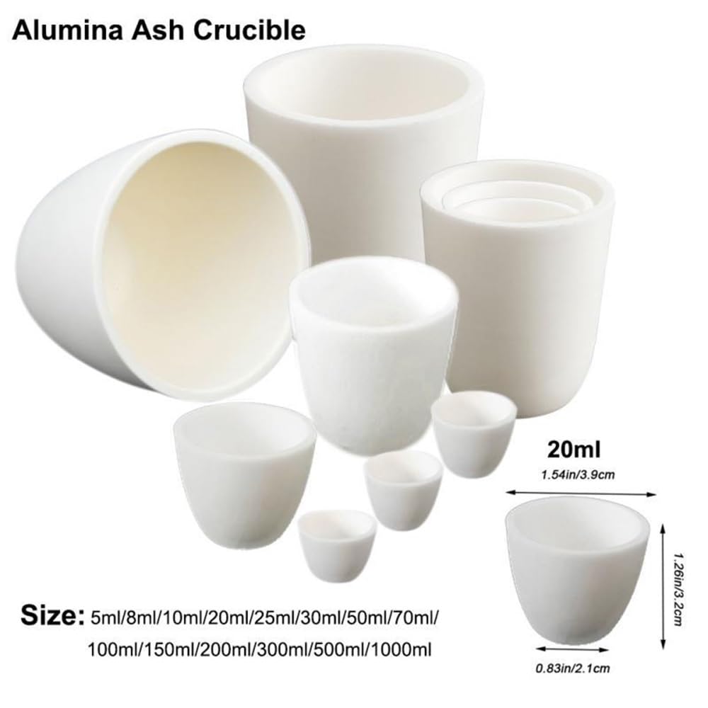 Crisol de alúmina, Crisol de alúmina alta densidad, 5-1000 ml, for uso industrial y laboratorio(1000ml)