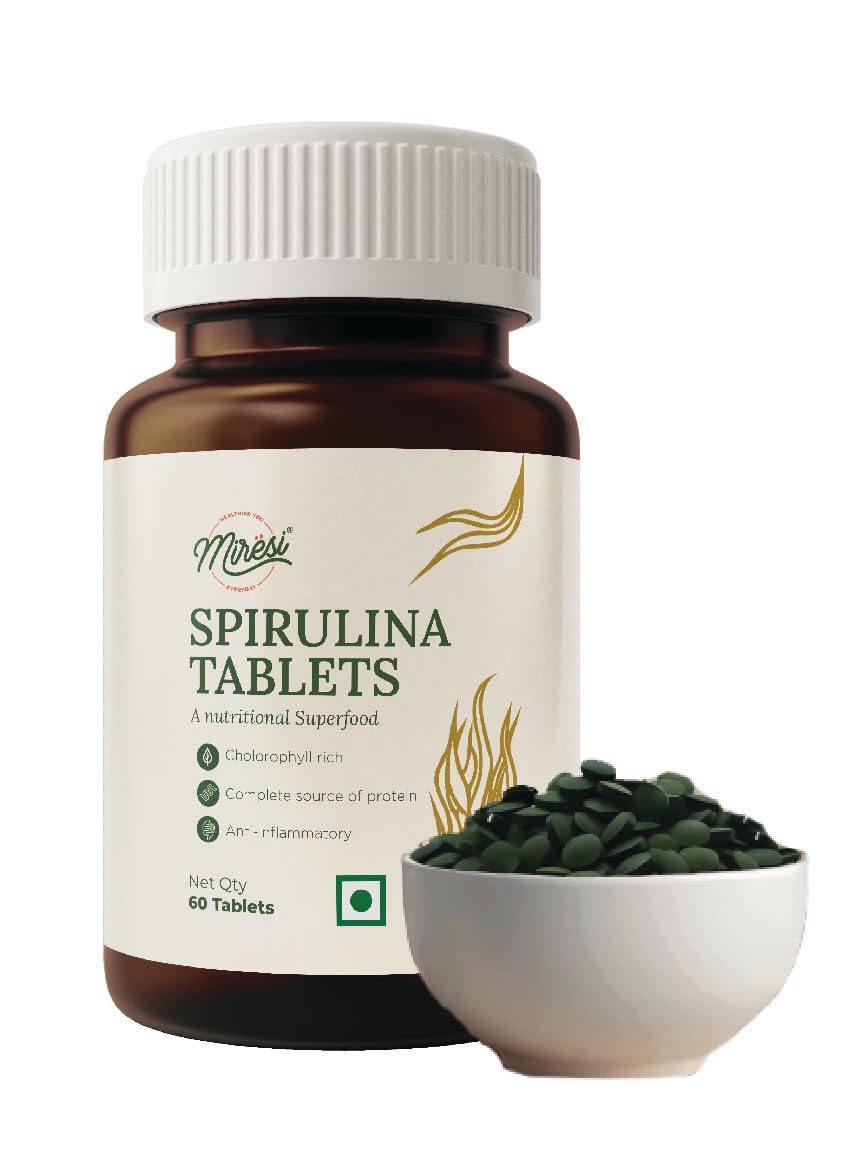 Miresi Spirulina Tablets 500mg | Natural Green Superfood Supplement for Overall Body Support - 60 Tablets (B0C81YSTRT) Amazon Price History, Amazon Price Tracker
