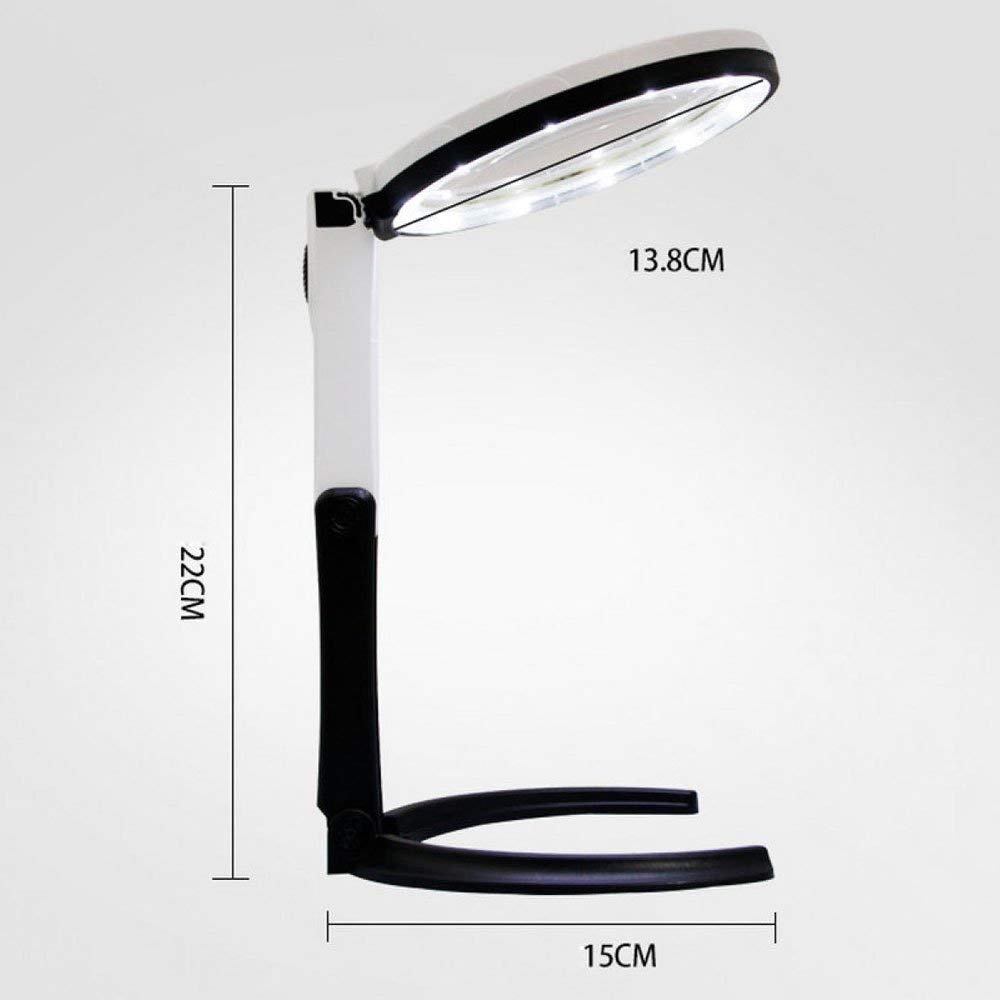 Lámpara con Lupa 2 En 1, Lupa con Luz Y Soporte, para Escritorio, Costura, Mesa, Luz Brillante para Leer, Aumento De 30X.,