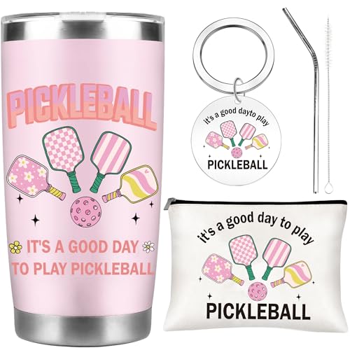 Pickleball Gifts for Women, Travel Tumbler Gift Set for Pickleball Lovers