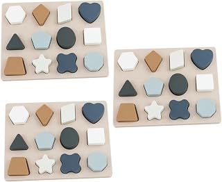 TOYANDONA 3 Conjuntos De Quebra-Cabeça De Brinquedos De Classificação De Cores Placa De Classificação Geométrica Classificador De Forma Brinquedos De Silicone Para Brinquedos