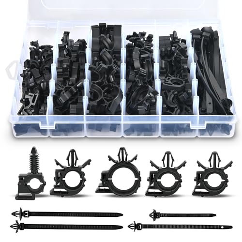 image for GOOACC 130Pcs Car Wire Loom Routing Clips Assortment - 9 Different Siz