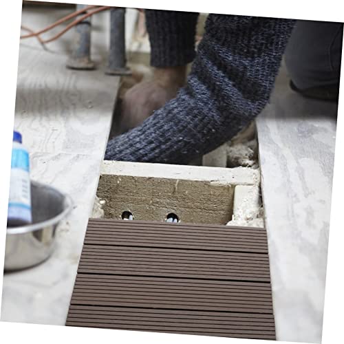 Suelo de exterior de madera y plastico UKCOCO baldosa jardin transitable 8