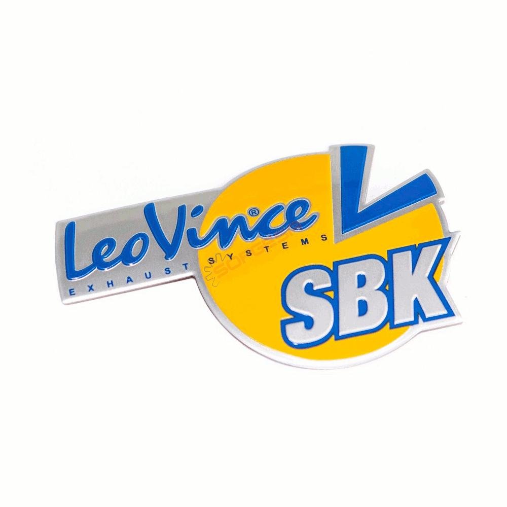LeoVince SBK - Emblema in alluminio per moto, colore: Argento