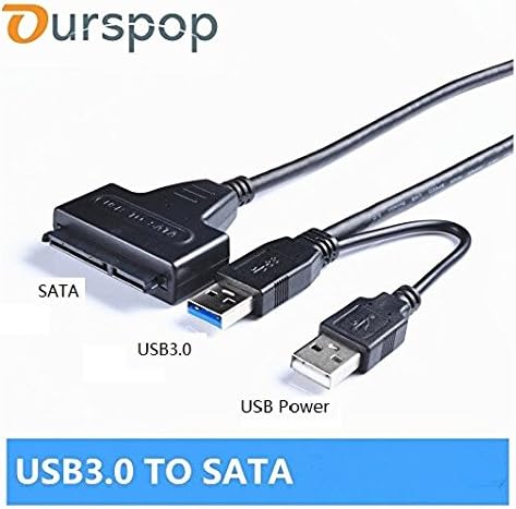 OURSPOP® USB 3.0 to Sata Converter Adapter Cable with 2.5" 2.5 Inch Hard Drive HDD Case Dual USB Charging