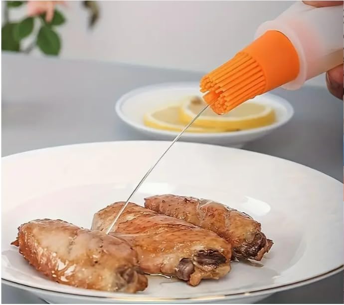 Kitchen Tools Silicone Rubber Oil Dispenser Bottle Brush for BBQ and Baking