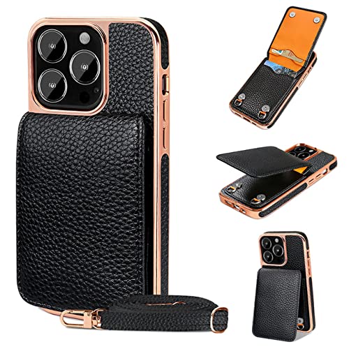 Étui de téléphone portable avec courroie iPhone 14 promax noir anti-choc
