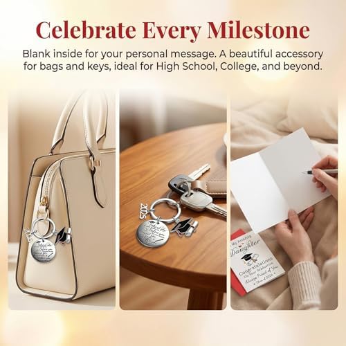 UPEOXT Graduation Gifts for Her 2026, Funny Grad Card with Keychain, Unique High School College Gift Ideas, Class of 2026 Present for Daughter, Best Congratulations Keepsake - 2