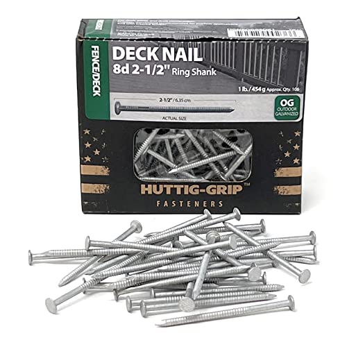 Huttig-Grip Fence Deck Nails 2-1/2 inches 8d for Wood Fencing...