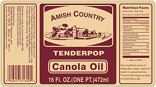 Amish Country Popcorn | 2-16 oz Jars - Butter Flavored Canola Oil | Old Fashioned, Non-GMO and Gluten Free (2-16 oz Jars)